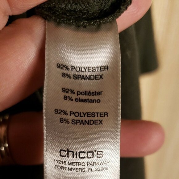 Chico's Womens Green Suede Feel Short Sleeve Top Medium - Picture 6 of 6